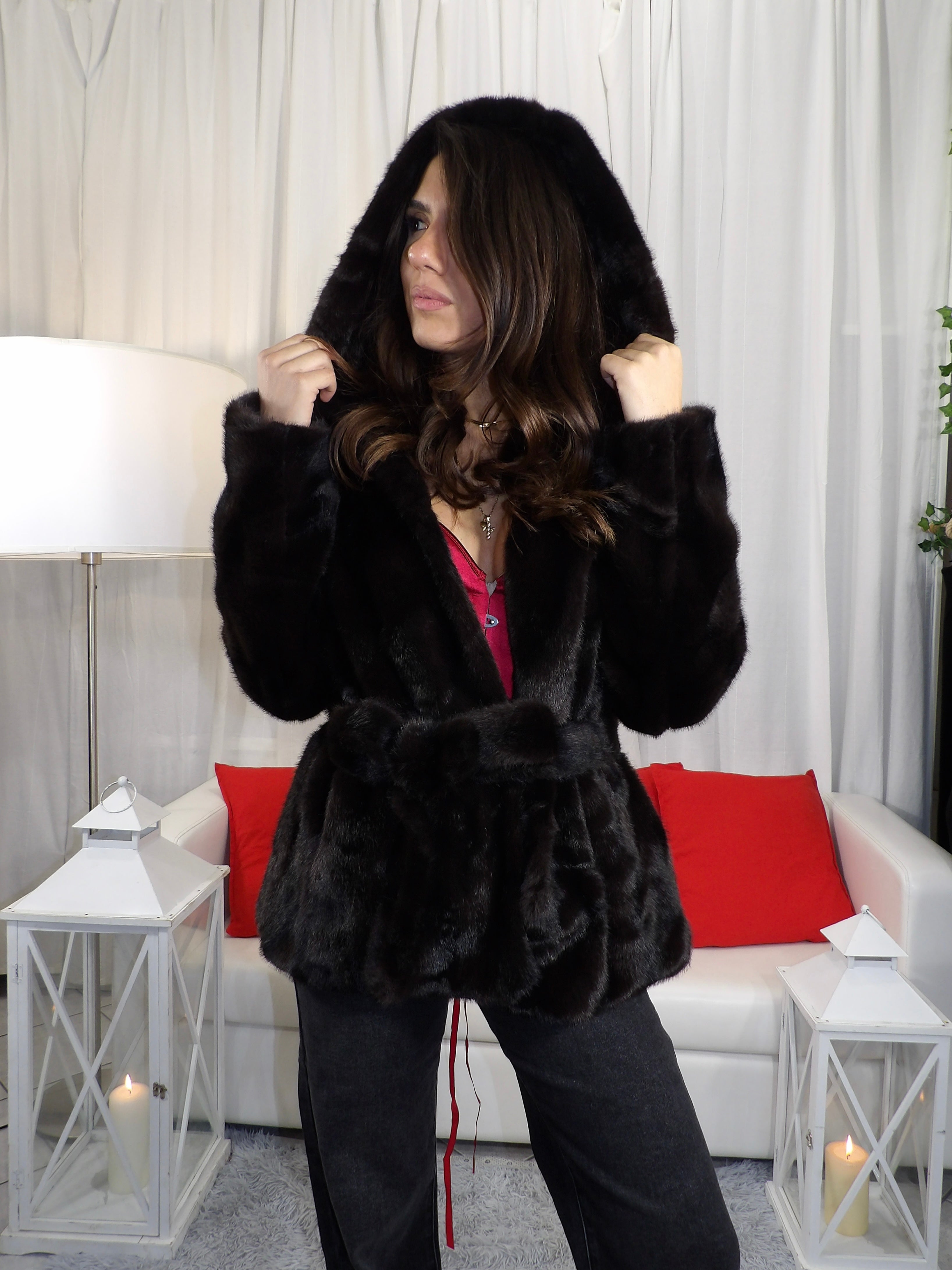 PELLICCIA WINNIE con cintura