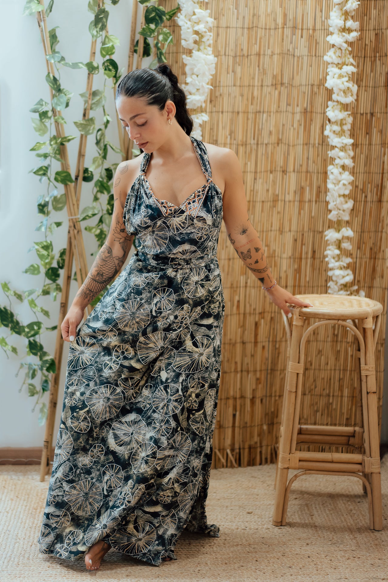 DRESS SANTORINI-fantasia NOIR