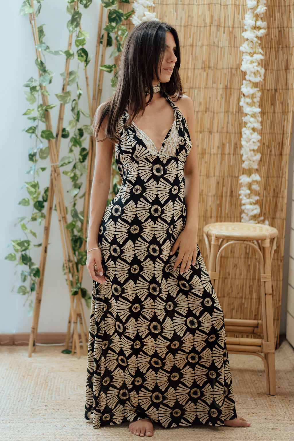 DRESS SANTORINI-fantasia NOIR