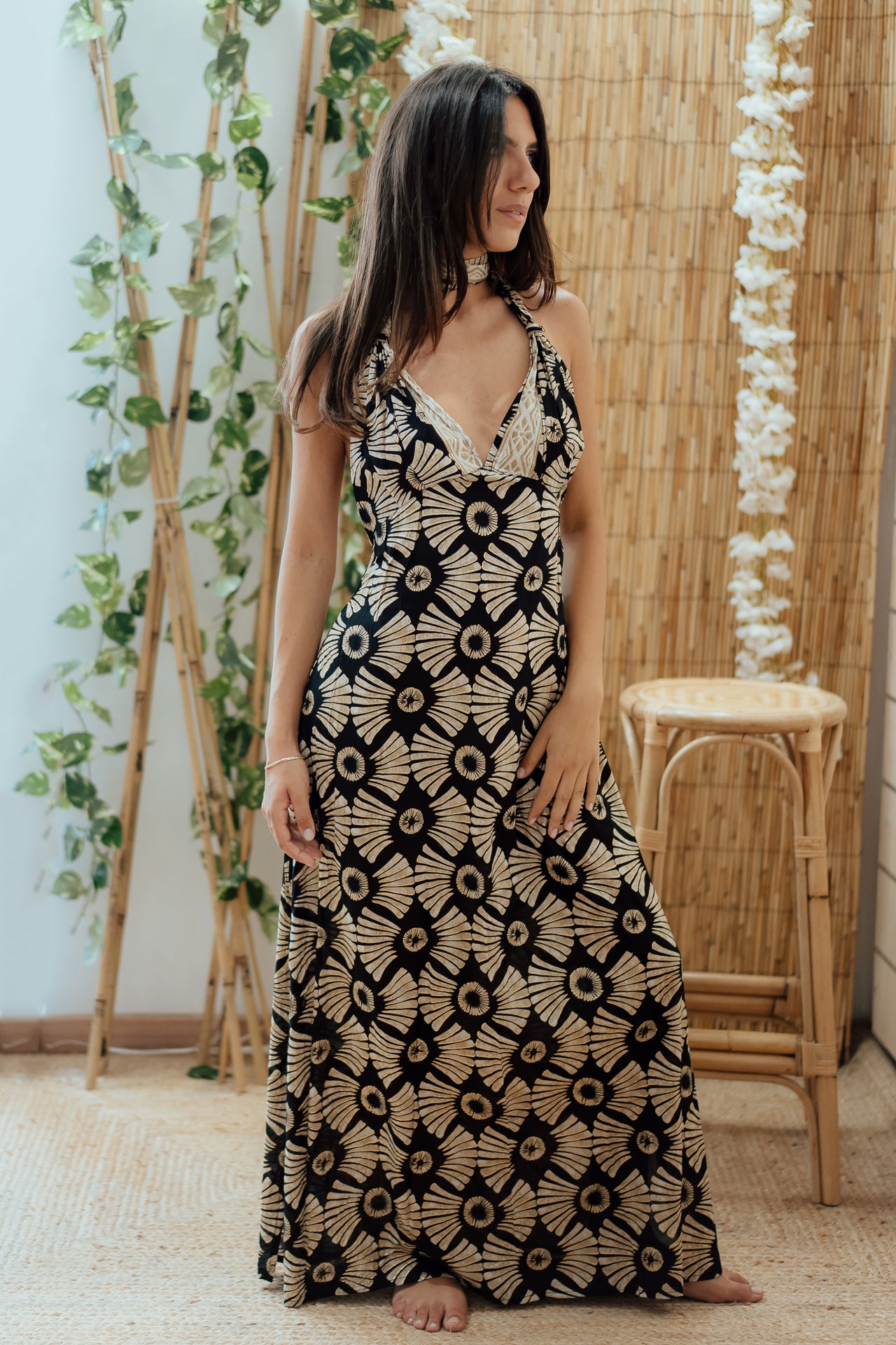 DRESS SANTORINI-fantasia NOIR