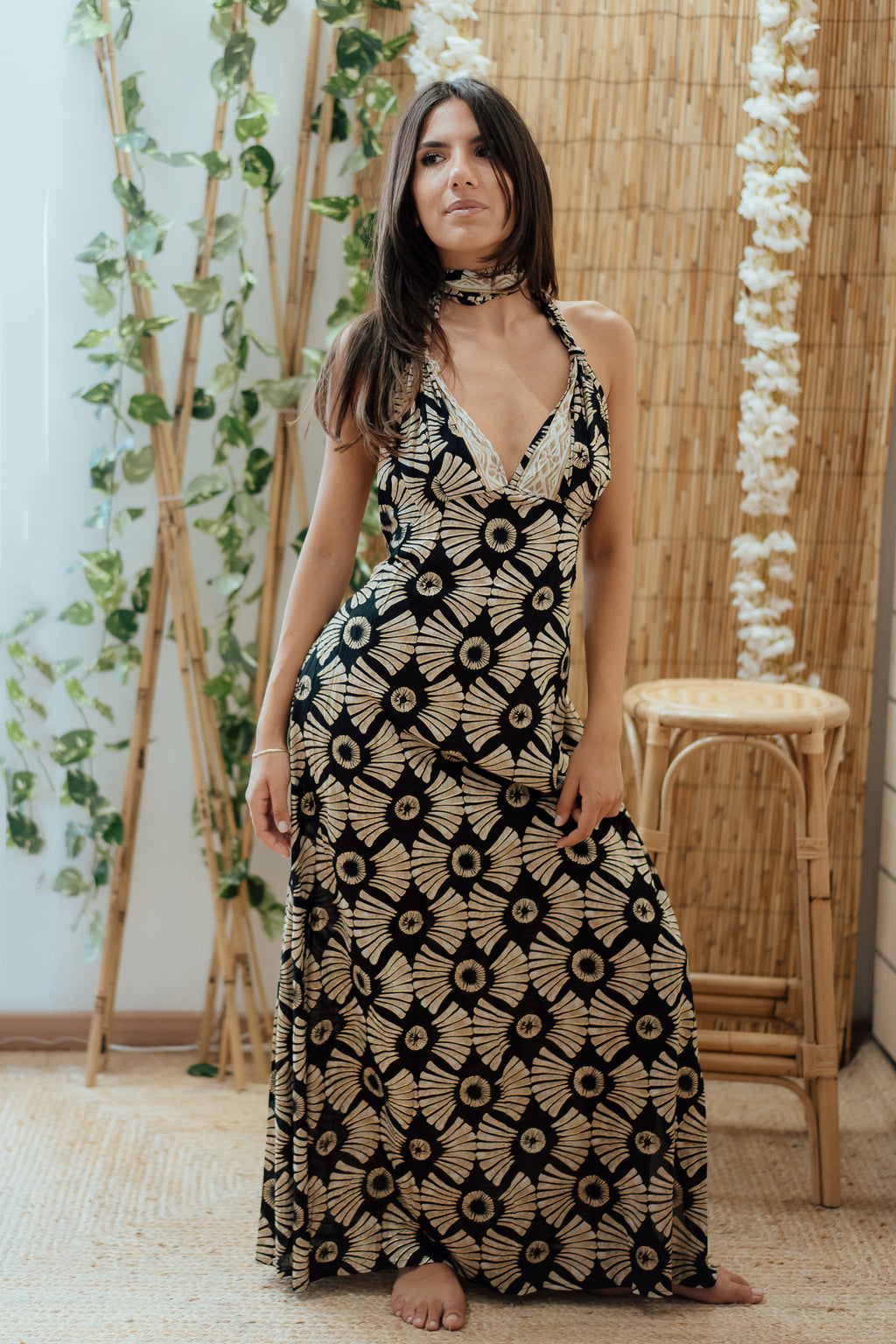 DRESS SANTORINI-fantasia NOIR