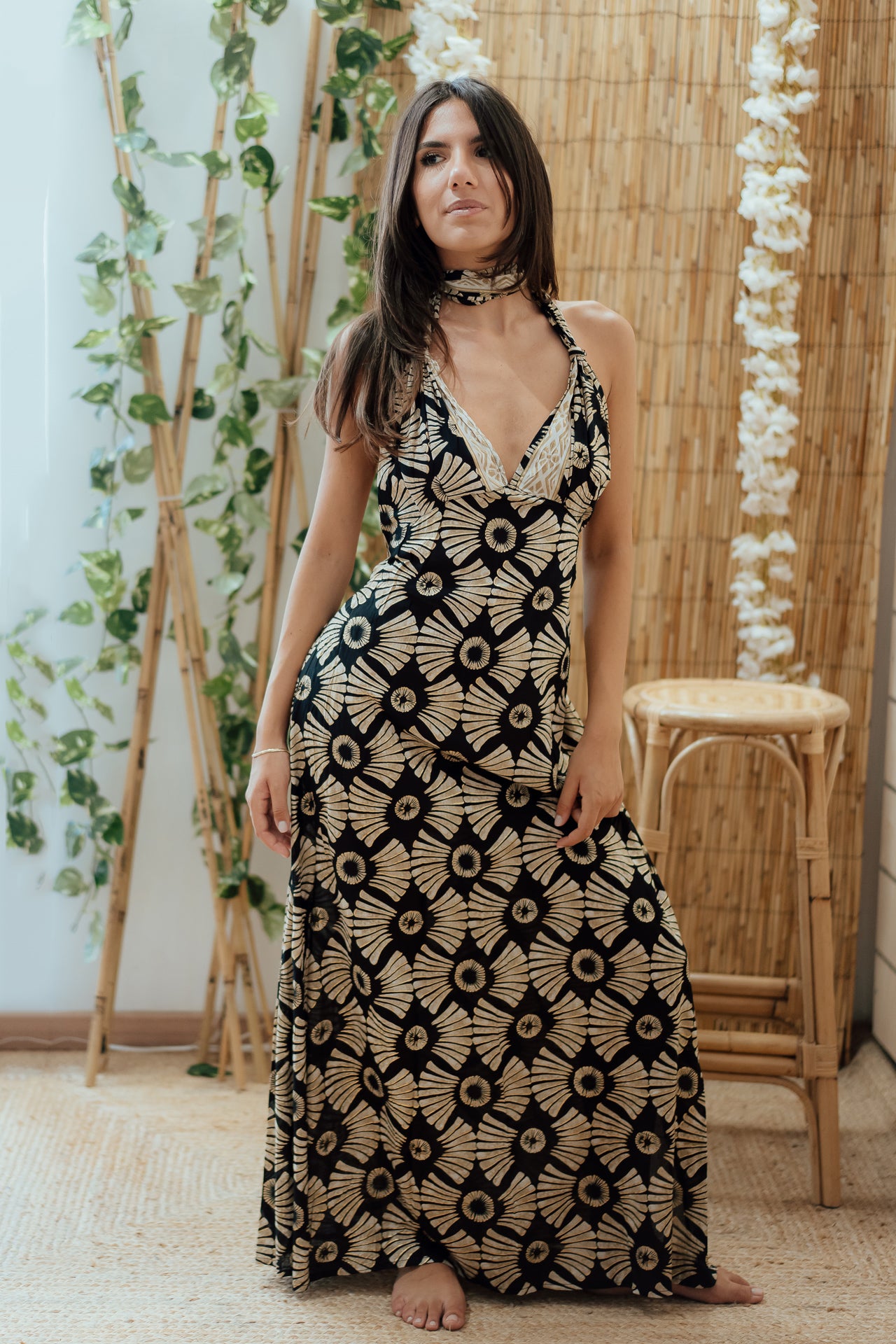 DRESS SANTORINI-fantasia NOIR